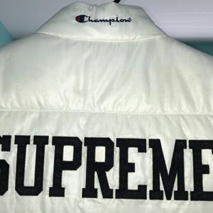 Supreme X Champion Puffy Vest (White)